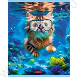 Тетрадь  40л клетка "Коты на релаксе" ассорти | Фото 5