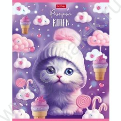 Тетрадь  48л клетка "Котики-зефирки" /металлизиров.картон/выб лак/ 5видов | Фото 3