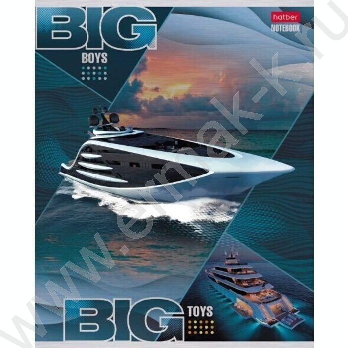 Тетрадь  48л клетка "BIG boys - BIG toys" /металлизиров.картон/выб лак/ 5видов | Фото 1