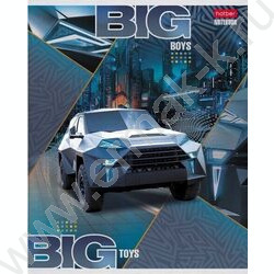 Тетрадь  48л клетка "BIG boys - BIG toys" /металлизиров.картон/выб лак/ 5видов | Фото 4