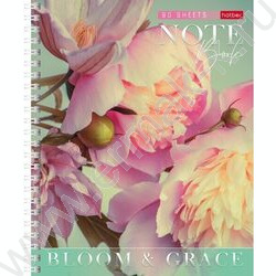 Тетрадь  80л клетка/спираль "Цветение и грация" /ламинация Soft-touch/ 2вида | Фото 1