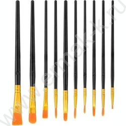 Кисть набор 10шт /нейлон круглые и плоские  №4, 2, 5/8, 1, 3, 5, 2, 8, 6, 2/0/ | Фото 1