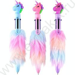 Ручка шар авт 6-ти цв Plush unicorn 0,7мм/корпус с ворсом из полиэстера,сменный стержень 86 мм | Фото 1