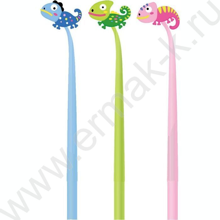 Ручка шар силикон. синяя 0,7мм "Chameleon", с декор. элементом на гибком корпусе /ассорти | Фото 1