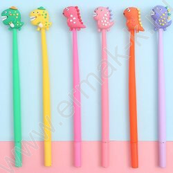 Ручка шар силикон. синяя 0,7мм "Dinosaurs Tyrannosaurs", с декор. элем.на гибком корпусе /ассорт | Фото 1