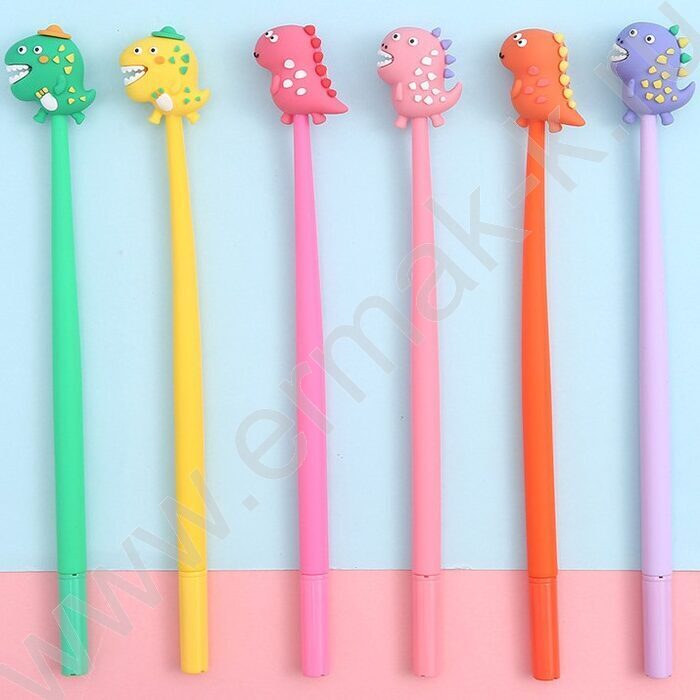 Ручка шар силикон. синяя 0,7мм "Dinosaurs Tyrannosaurs", с декор. элем.на гибком корпусе /ассорт | Фото 1