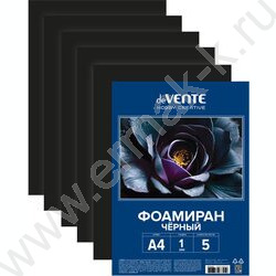 Фоамиран черный А4 5л/1мм "HOBBY CREATIVE" /пл.пакет с европодвесом | Фото 1