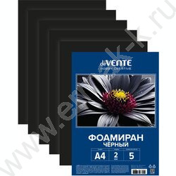 Фоамиран черный А4 5л/2мм "HOBBY CREATIVE" /пл.пакет с европодвесом | Фото 1