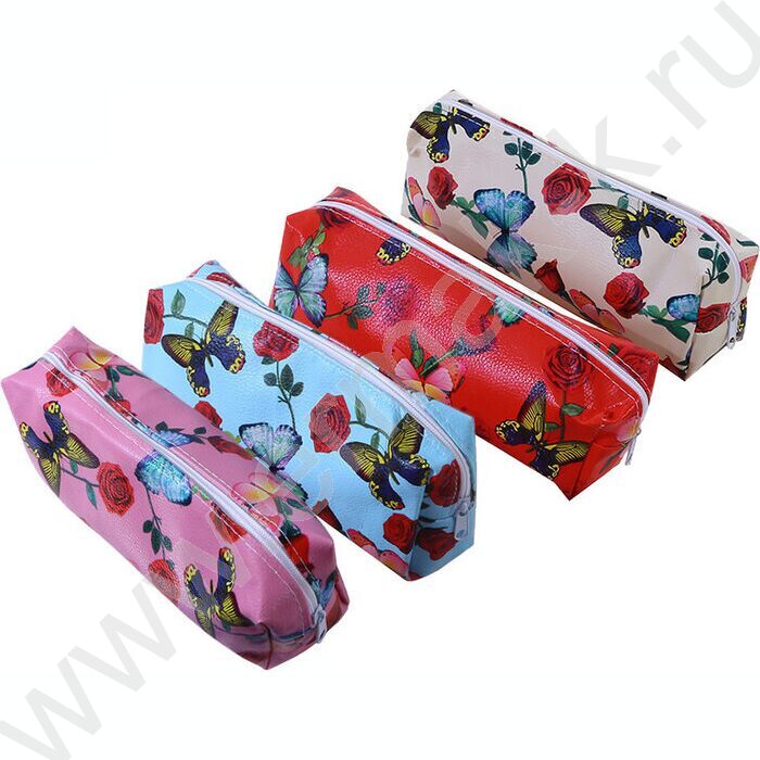 Пенал-косметичка молния "Butterfly" ПВХ ассорти | Фото 1