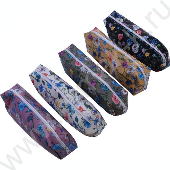 Пенал-косметичка молния "Flowers" ПВХ ассорти | Фото 1