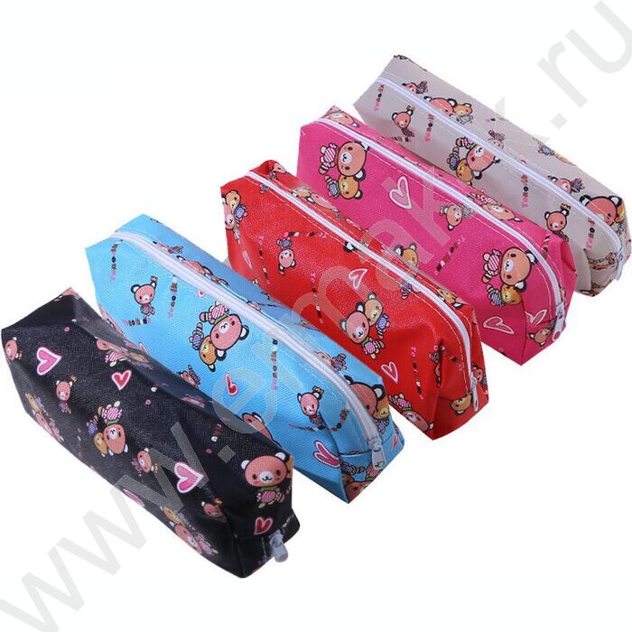 Пенал-косметичка молния "Bear" ПВХ ассорти | Фото 1