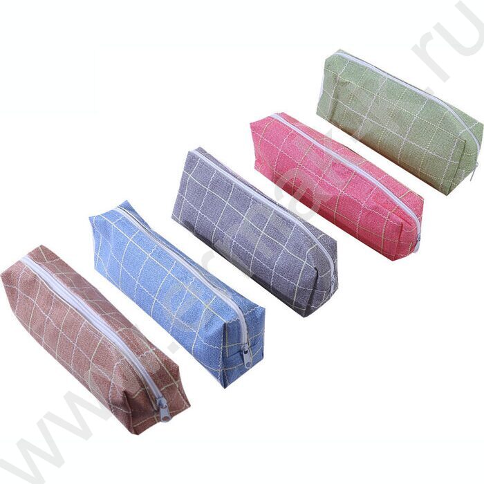 Пенал-косметичка молния "Grid" ПВХ ассорти | Фото 1