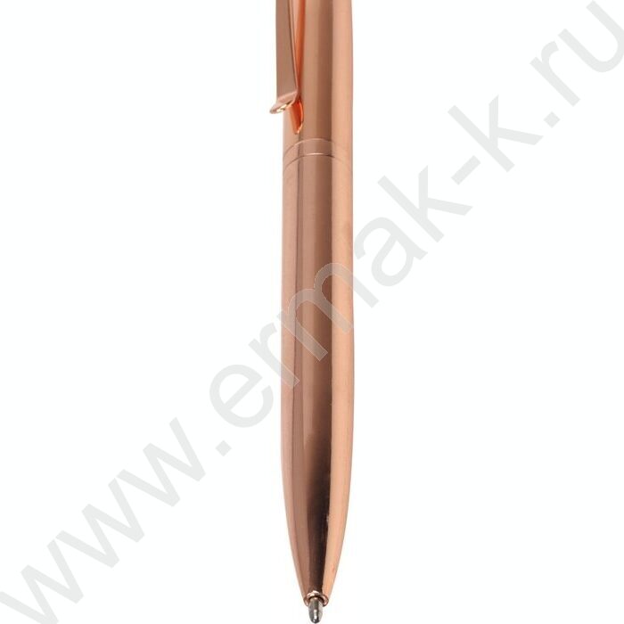 Ручка шар метал пов.мех. Florenzo синяя/корпус розовое золото "Цветок лотоса на белом" | Фото 3