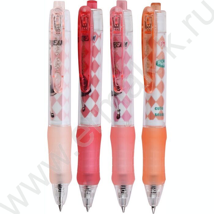 Ручка гелевая авт черная 0,5мм "Morn Shine Наряд принцес" /цв.корпус, пакет zip-lock ассорти 4 в | Фото 1