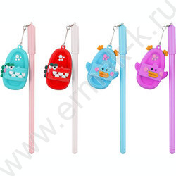 Ручка гелевая синяя 0,5мм  Сланцы /игла,цв.корпус ассорти с подвеской | Фото 1