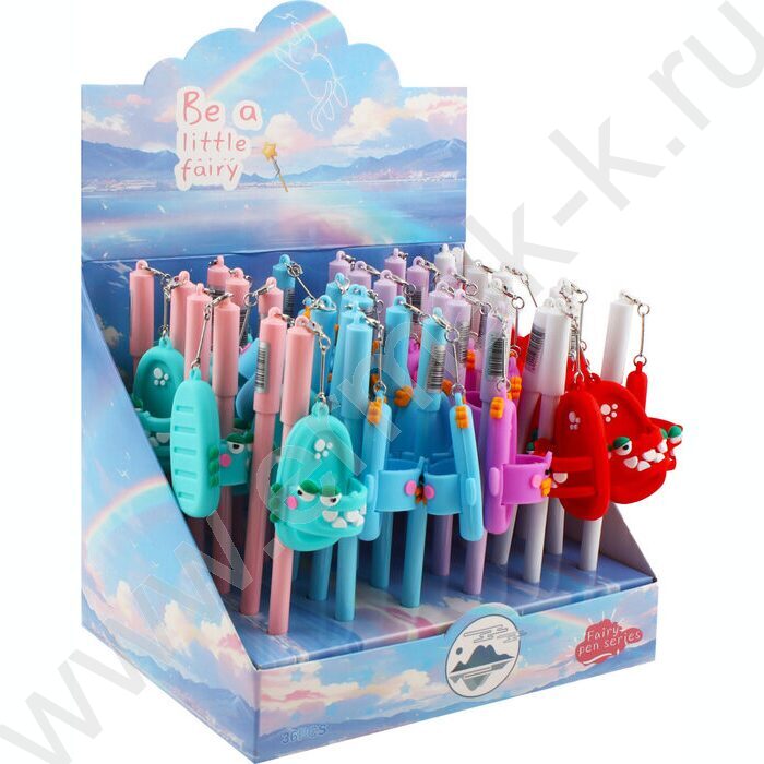 Ручка гелевая синяя 0,5мм  Сланцы /игла,цв.корпус ассорти с подвеской | Фото 3