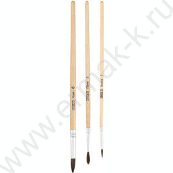 Кисть набор  3шт /Белка круглая №1, Пони круглая №3, Коза круглая №6/ Cat secret | Фото 1