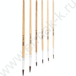 Кисть набор  6шт /белка круг. №1,№2,№3,№4,№5,№6/ Котик | Фото 1