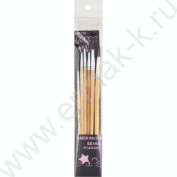 Кисть набор  6шт /белка круг. №1,№2,№3,№4,№5,№6/ Котик | Фото 2