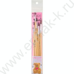 Кисть набор  6шт /пони круг. №1,№2,№3,№4,№5,№6/ Мишка | Фото 2