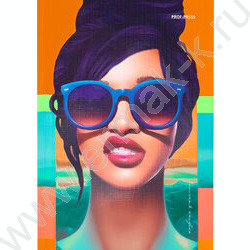 Зап. книжка  64л А6 тв.обл. "Девушка в очках" /глянц.лам/лён | Фото 1