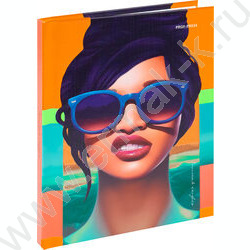 Зап. книжка  64л А6 тв.обл. "Девушка в очках" /глянц.лам/лён | Фото 2