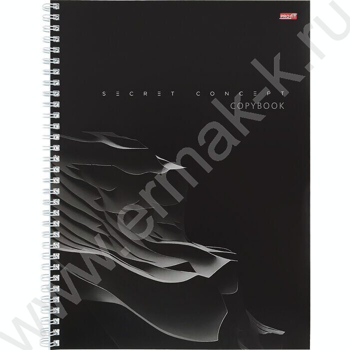 Тетрадь  80л А4 клетка/спираль "Концептуальный чёрный" | Фото 1