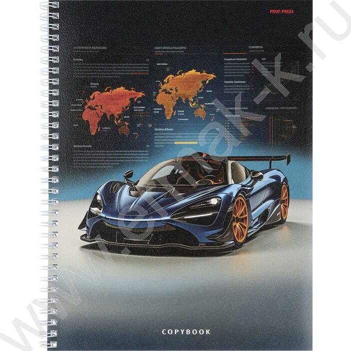 Тетрадь  96л А4 клетка/спираль "Автомобильная тематика" ассорти | Фото 1