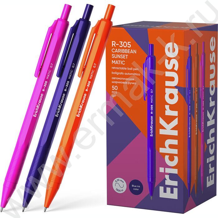 Ручка шар авт R-305 Matic Caribbean Sunset 0,7мм, синяя /корпус - ассорти | Фото 1