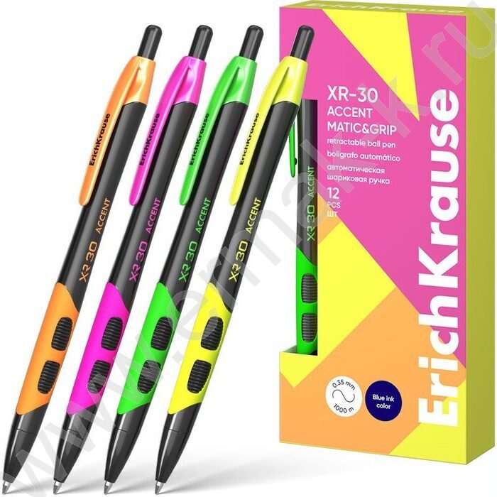 Ручка шар авт XR-30 Matic&Grip Accent 0,7мм, синяя /корпус - ассорти | Фото 1