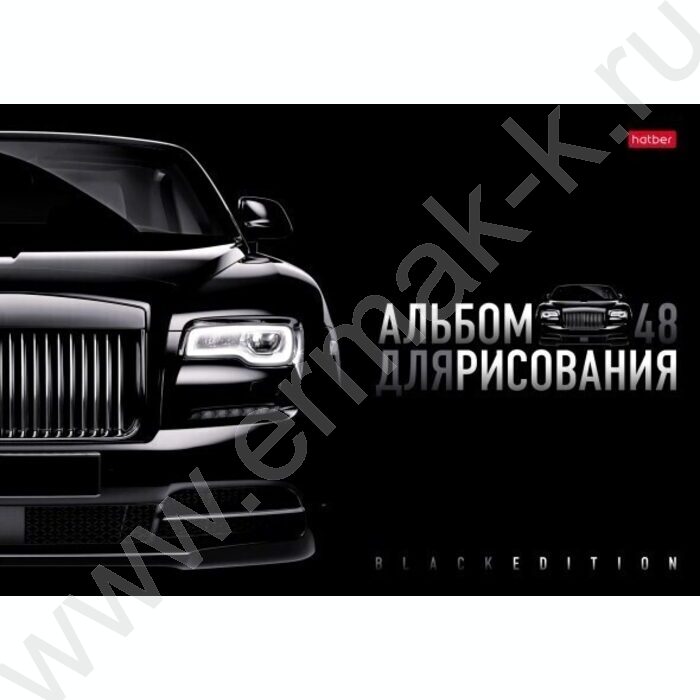 Альбом д/рисования пл.обл. 48л "Black Edition" /тиснение/ | Фото 1