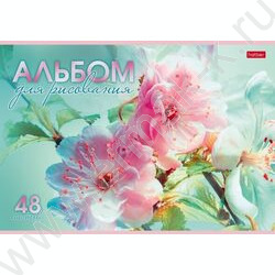 Альбом д/рисования пл.обл. 48л "Грация цветов" /тиснение/ | Фото 2