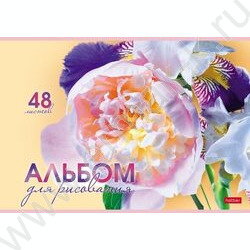 Альбом д/рисования пл.обл. 48л "Грация цветов" /тиснение/ | Фото 3