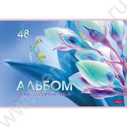 Альбом д/рисования пл.обл. 48л "Грация цветов" /тиснение/ | Фото 4