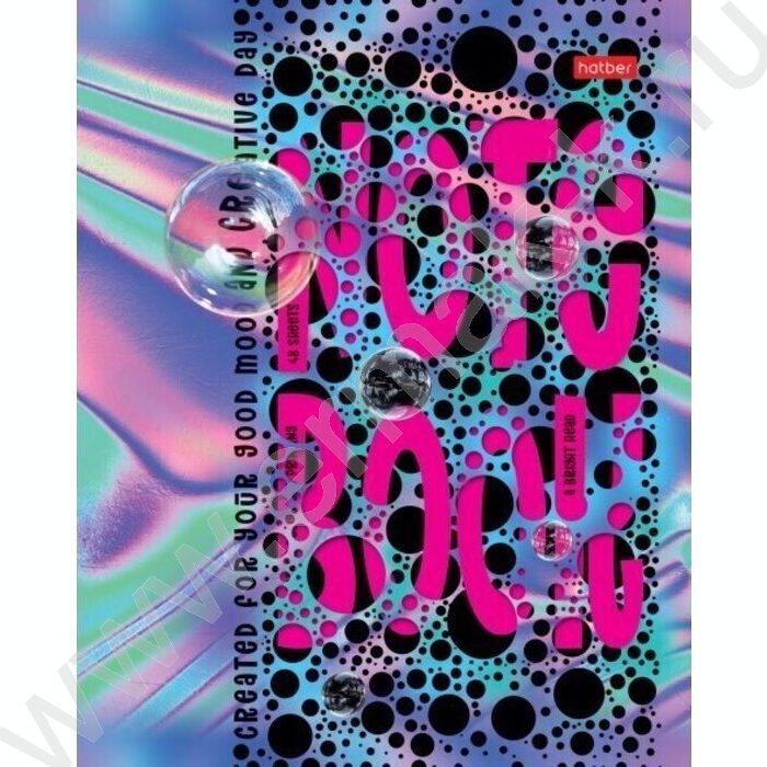 Тетрадь  48л клетка "Bubbler book" /металлизиров.картон/ 5видов | Фото 3