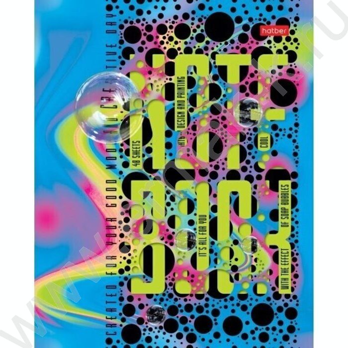 Тетрадь  48л клетка "Bubbler book" /металлизиров.картон/ 5видов | Фото 5