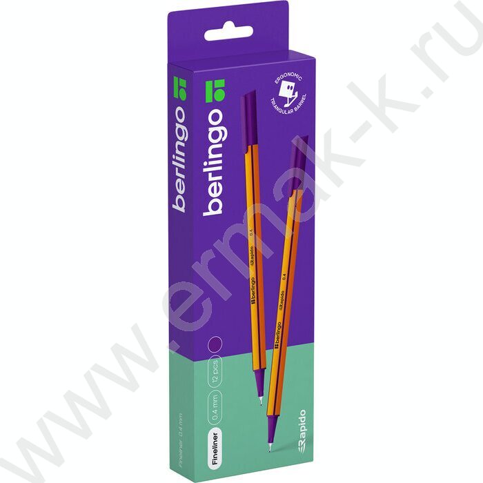 Ручка кап. "Rapido" фиолетовая, 0,4мм /трехгранный корпус | Фото 3