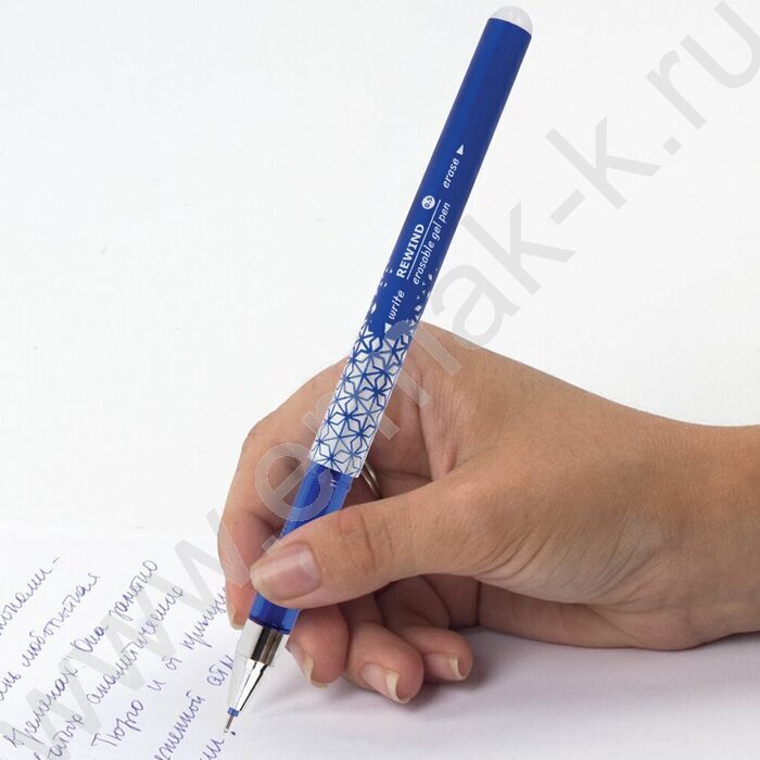 Ручка гелевая Пиши-Стирай 0,5мм синяя "REWIND" | Фото 8