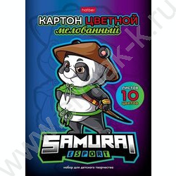 Картон цв. мелов. А5 10л/10цв Панда-самурай | Фото 1