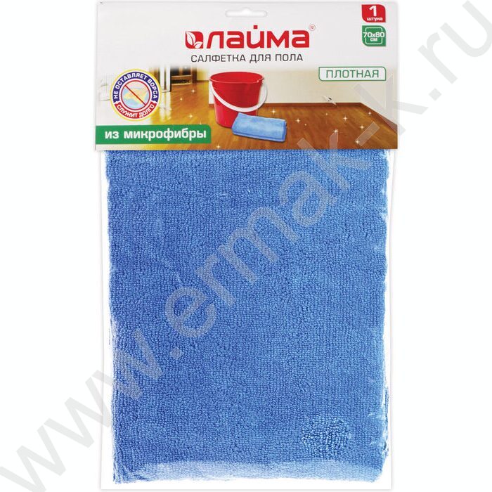 Тряпка д/пола  70*80см из микрофибры /супер плотная, синяя | Фото 4