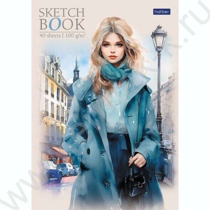 Скетчбук  40л А5 отрывная склейка/жесткая подложка "Незнакомки" без линовки 100г/к | Фото 1