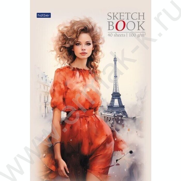 Скетчбук  40л А5 отрывная склейка/жесткая подложка "Незнакомки" без линовки 100г/к | Фото 2