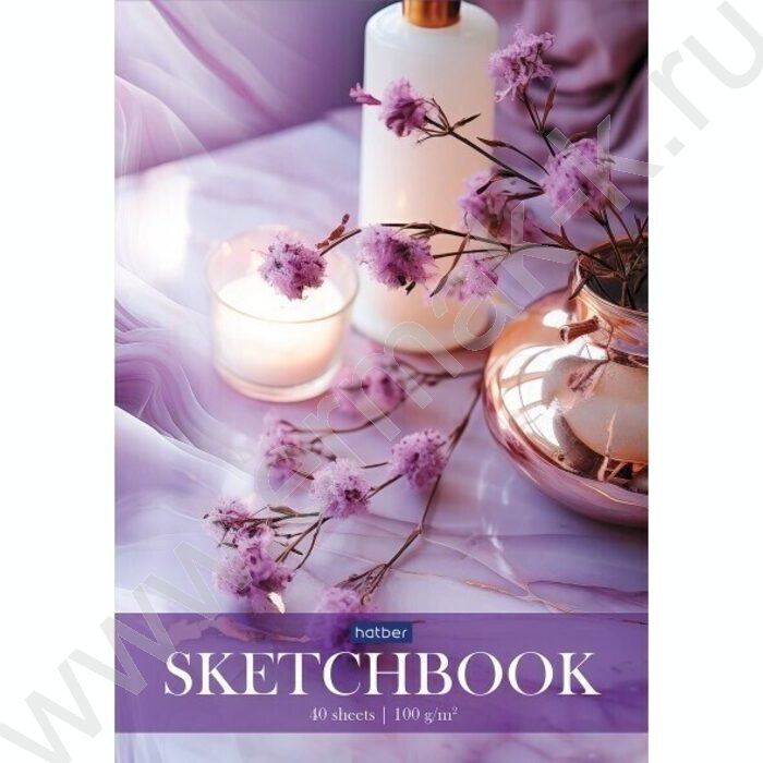 Скетчбук  40л А5 отрывная склейка/жесткая подложка "Нежный флёр" без линовки 100г/к | Фото 1