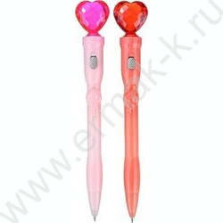 Ручка шар авт 0,7мм Heart синяя/корпус пл.,с подсветкой,сменный стержень 77 мм | Фото 1