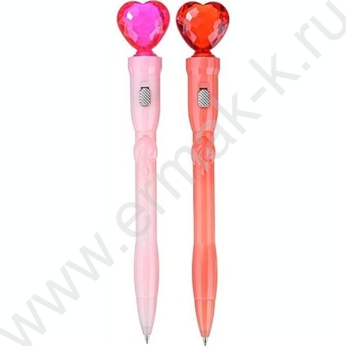 Ручка шар авт 0,7мм Heart синяя/корпус пл.,с подсветкой,сменный стержень 77 мм | Фото 1