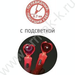 Ручка шар авт 0,7мм Heart синяя/корпус пл.,с подсветкой,сменный стержень 77 мм | Фото 2