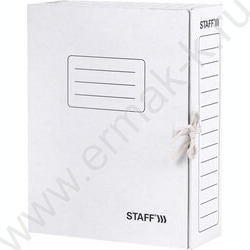 Папка архивная 100мм на завязках /микрогофрокартон /белая /2 завязки | Фото 1