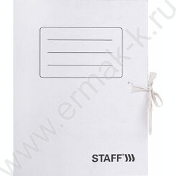 Папка архивная 100мм на завязках /микрогофрокартон /белая /2 завязки | Фото 2