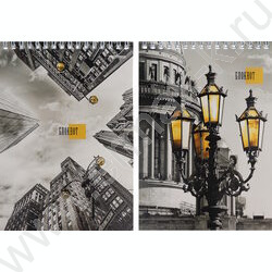 Блокнот  40л А5 спираль "Жёлтые фонари" ассорти | Фото 1