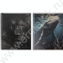 Тетрадь  96л клетка/спираль "Величие животного мира" /твин-лак/ ассорти | Фото 1